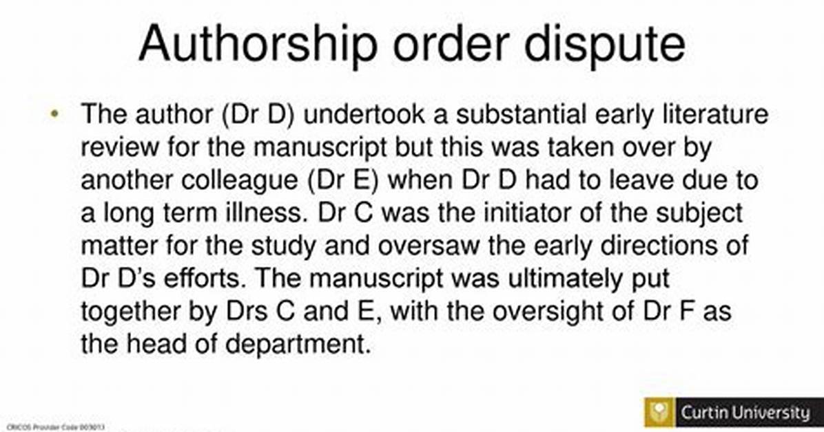 Does Authorship Order Matter?