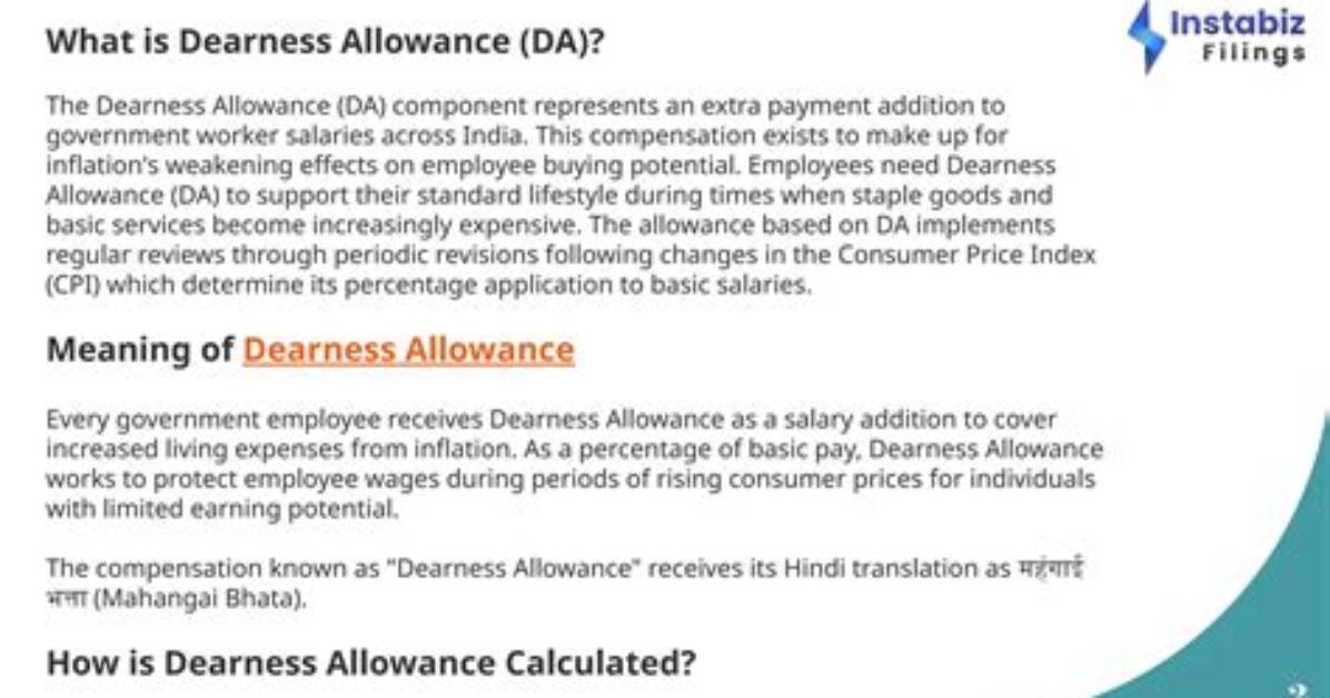 Does Basic Salary Includes Dearness Allowance?