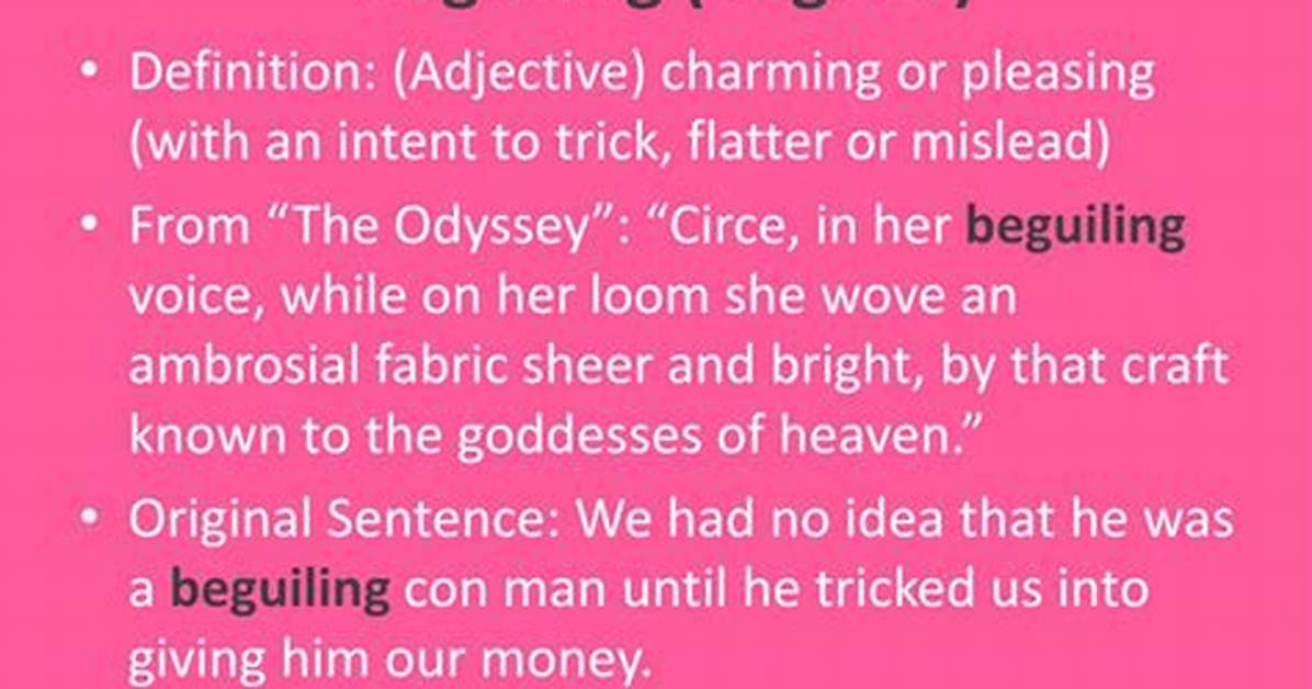 Does Beguiling Mean Charming?