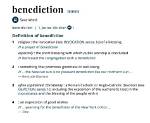 Does Benediction Mean Blessing?