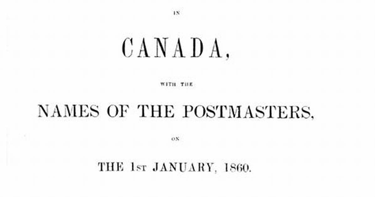 Does Canada Have a Postmaster General?
