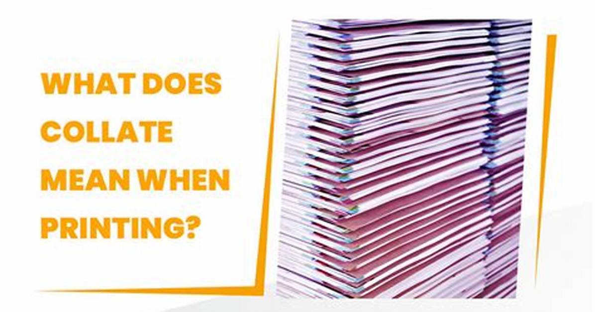 Does Collate Mean Staple?