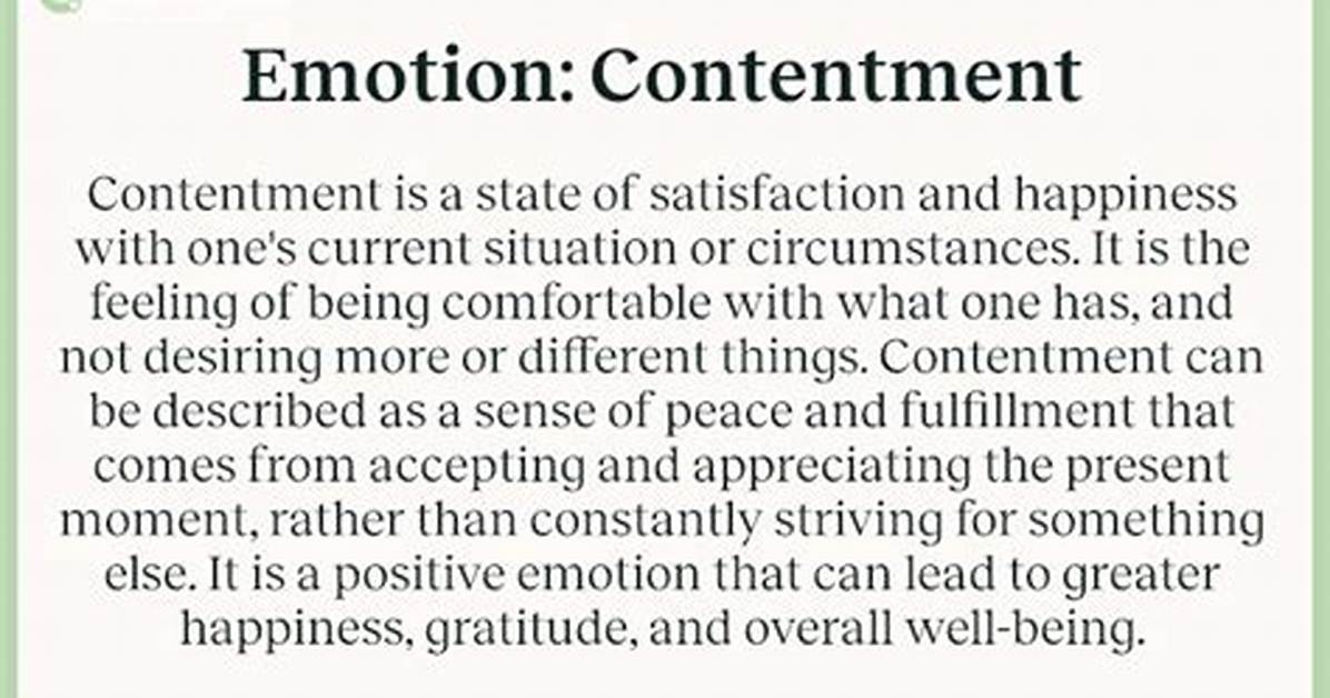 Does Contentment Equal Happiness?