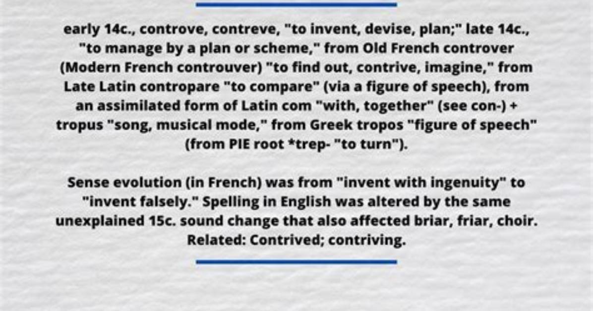 Does Contrived Mean Forced?