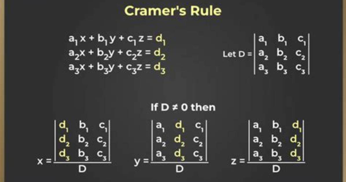 Does Cramers Rule Work