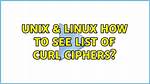 Does Curl Use Ciphers?