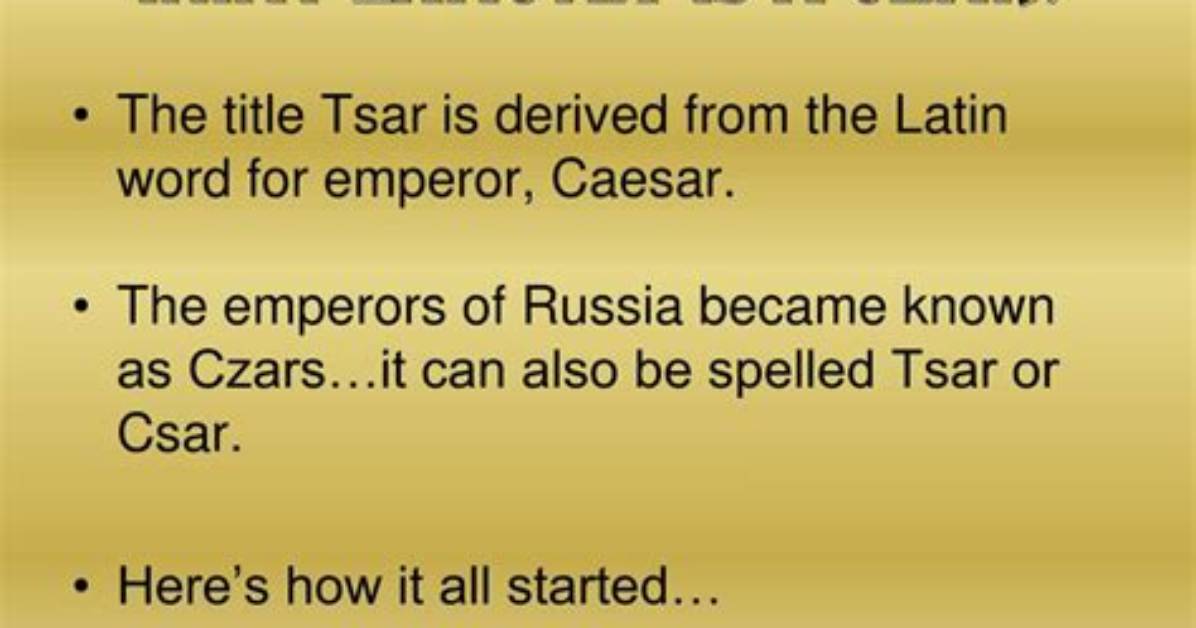 Does Czar Come from Caesar?
