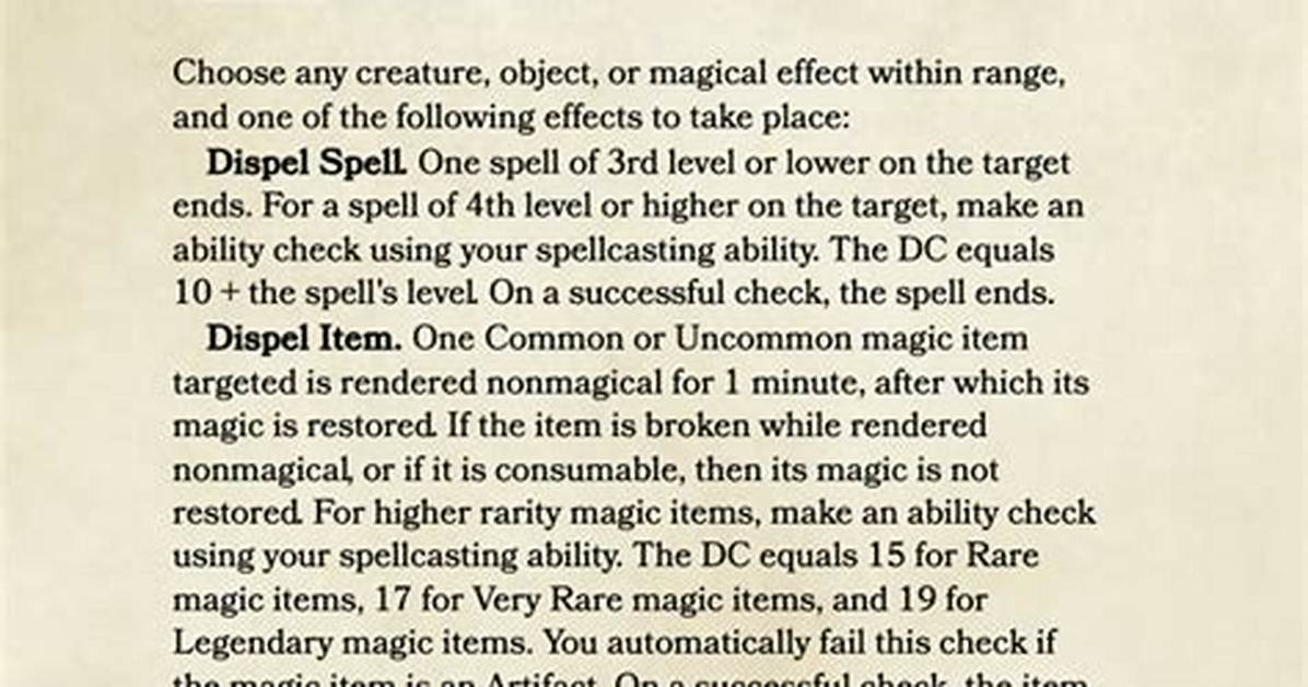 Does Dispel Magic Work on Magic Items?
