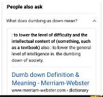 Does Dumbing Down Mean?
