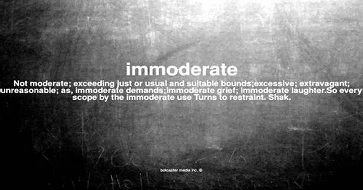 Does Excessive Mean Immoderate?