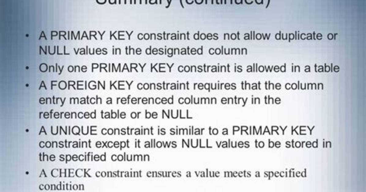 Does Foreign Key Allow Null Values?