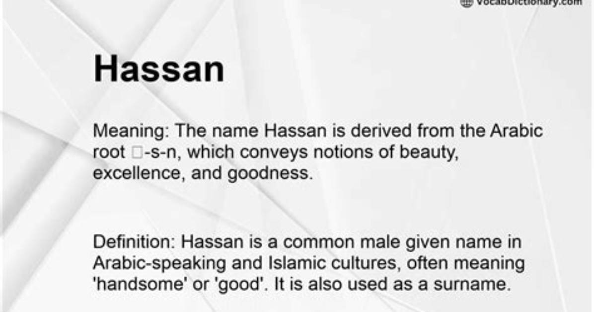 Does Hassan Mean Hate?