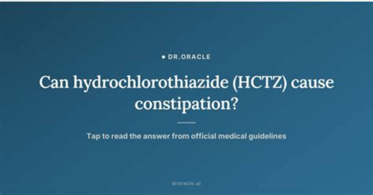 Does Hydrochlorothiazide Cause Constipation?