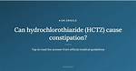 Does Hydrochlorothiazide Cause Constipation?