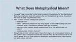 Does Metaphysical Mean Abstract?