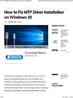Does Mtp Work with Windows 10?