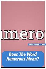 Does Multitudinous Mean Numerous?
