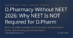 Does Pharm D Need Neet?