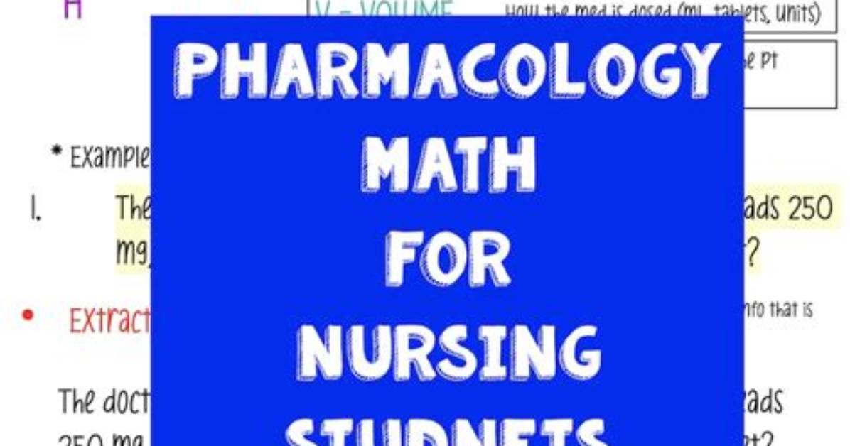 Does Pharmacology Involve Math?