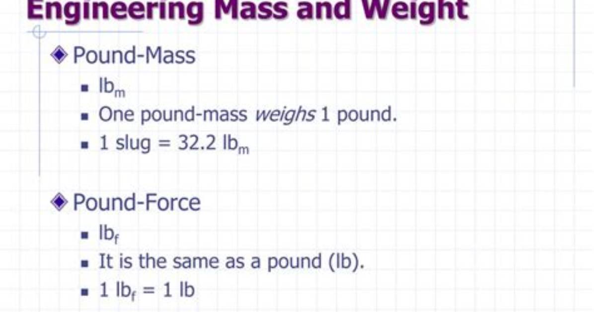 Does Pound Force Equal Pound Mass?