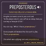 Does Preposterous Mean Foolish?