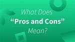 Does Pros Mean Advantages?