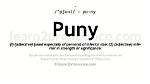 Does Puny Mean Feeble?