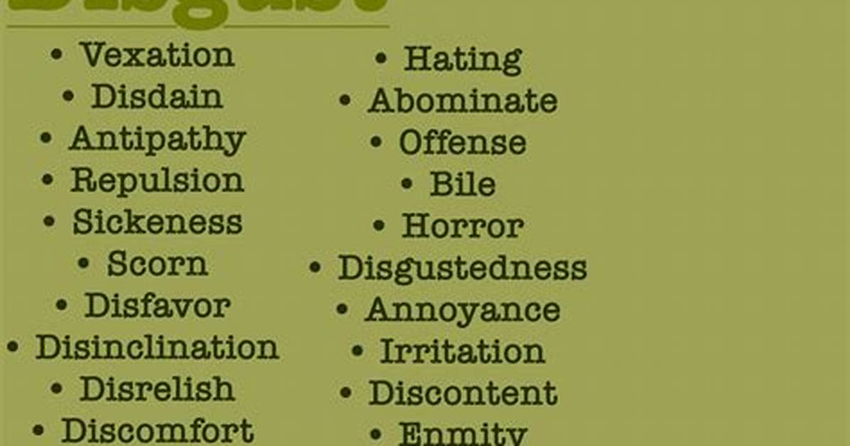Does Repulse Mean Disgust?