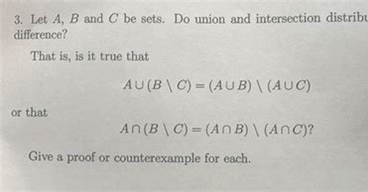 Does Set Difference Distribute over Set Intersection?
