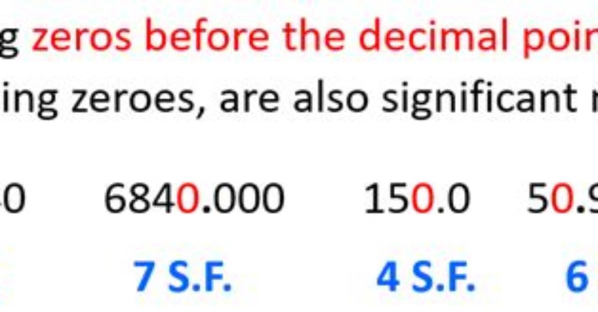Does Significant Figures Include 0?