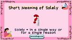 Does Solely Mean One?