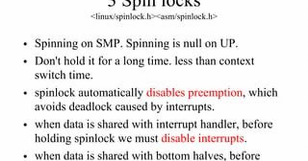 Does Spinlock Disable Interrupts?