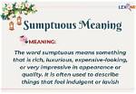 Does the Word Sumptuous Mean?