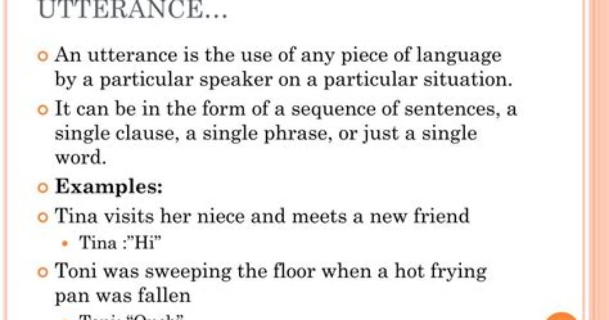 Does the Word Utterance Mean?