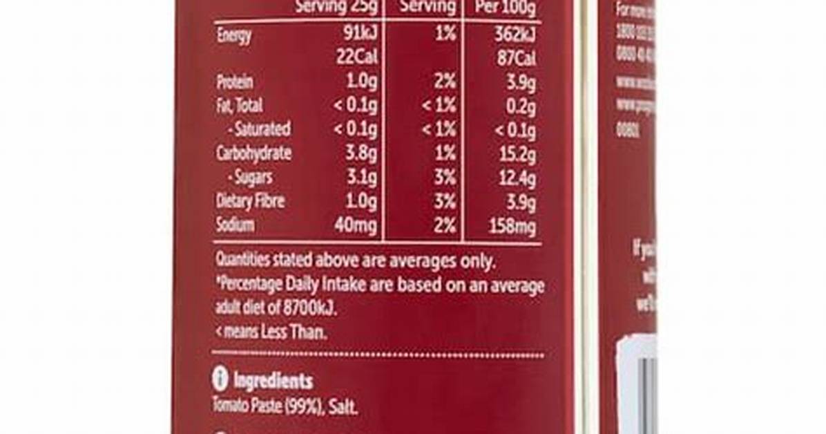 Does Tomato Paste Have Sugar