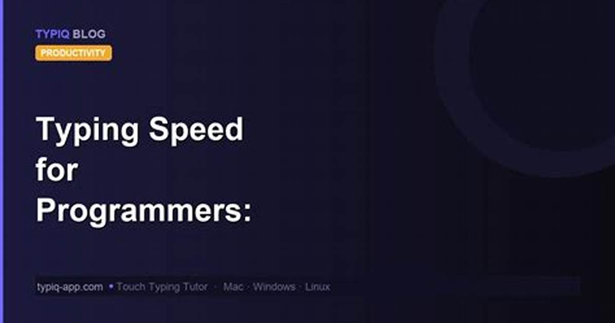 Does Typing Speed Matter for Programmers?
