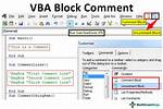 Does Vba Contain a Comment Block Syntax? [Duplicate]