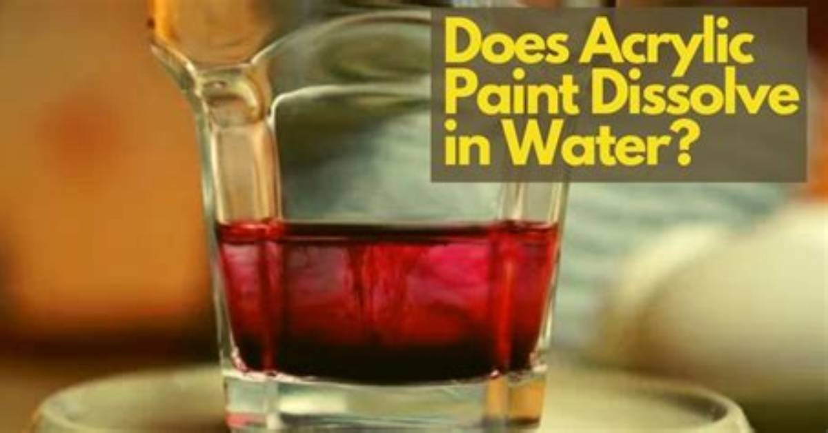 Does Water Dissolve Paint