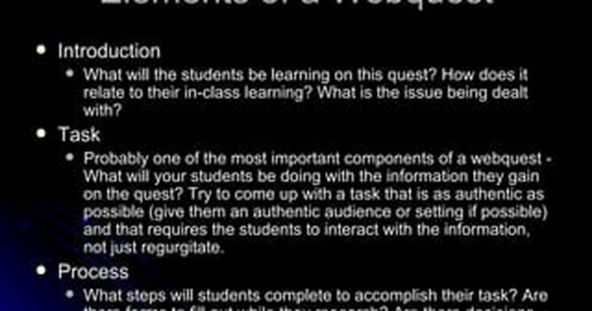 Does Webquest Merely Provide Information?