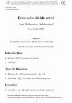 Does Zero Divide Zero