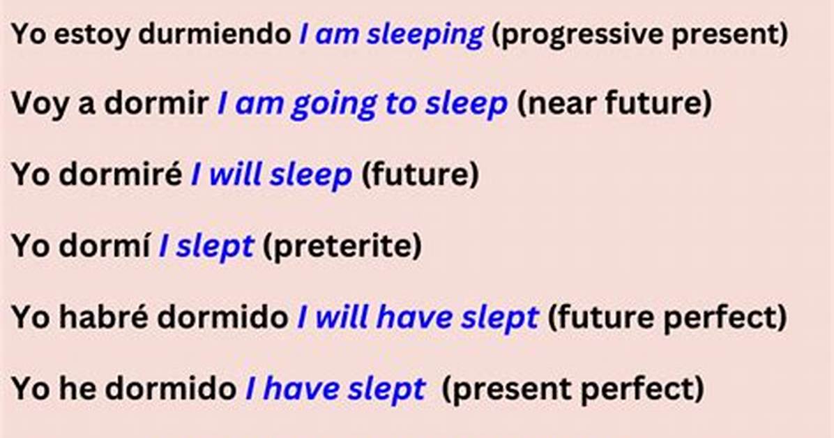 Dormir Present Progressive