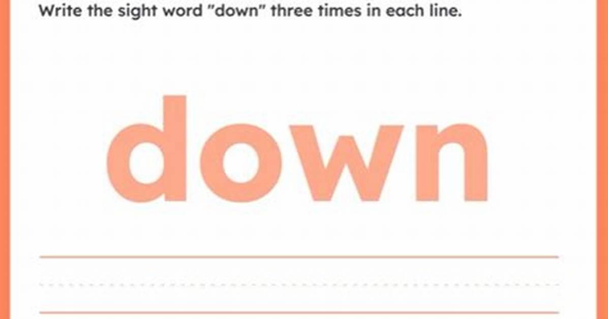 ___ Down (Write Hurriedly)