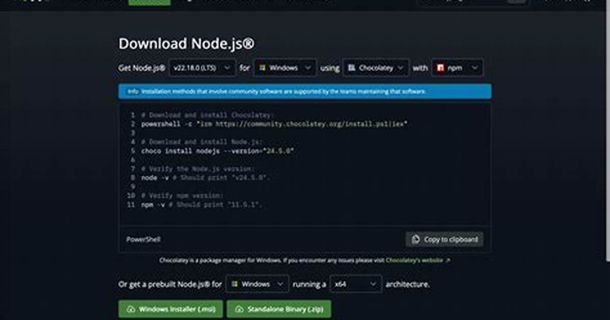 Downgrade Node. Js - Windows