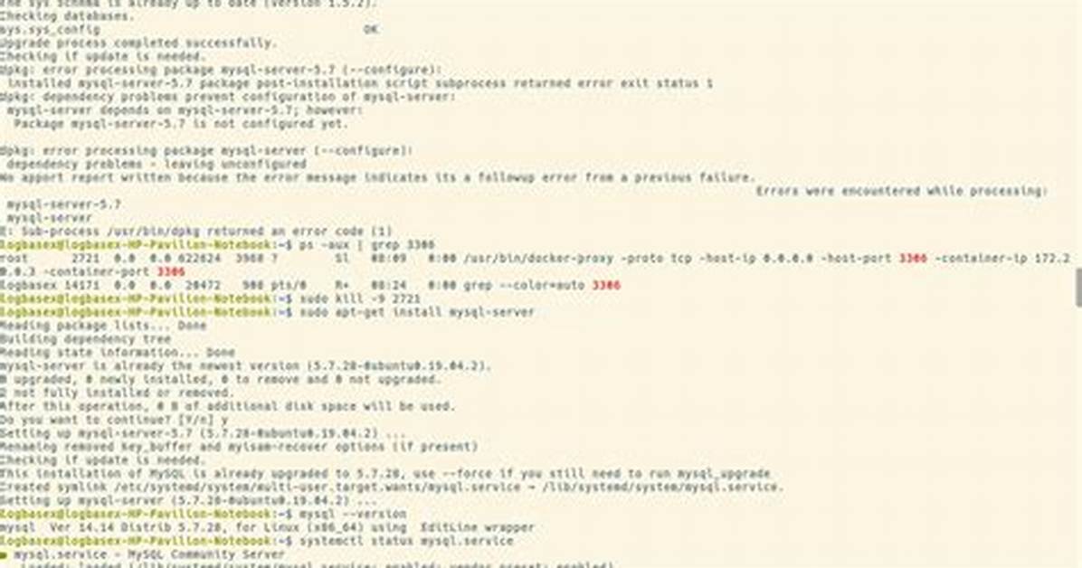 Dpkg: Error Processing Package Mysql-Server (Dependency Problems)?