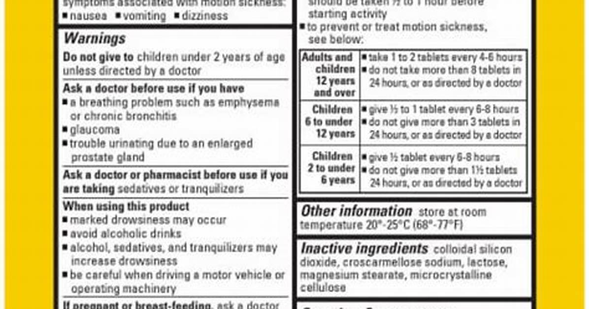 Dramamine Active Ingredient
