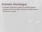 Dramatic Monologue Definition