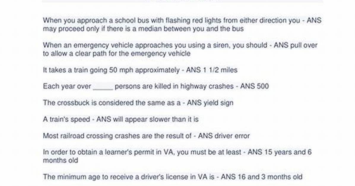 Drivers Ed Final Exam