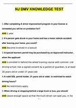Driving Knowledge Test Nj