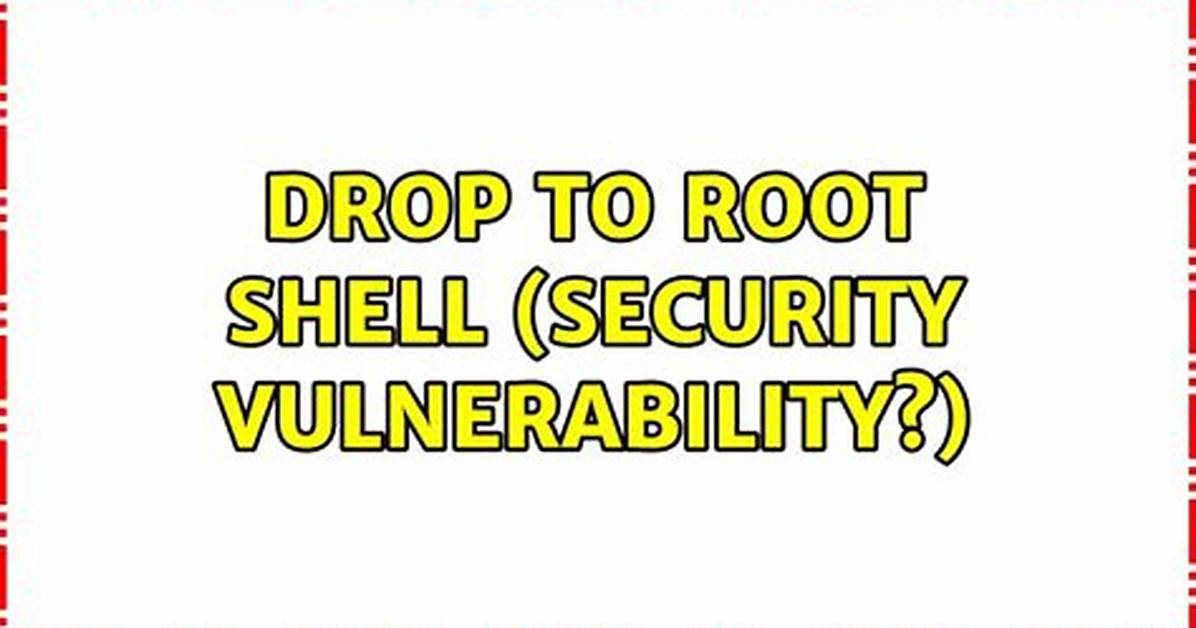 Drop to Root Shell (Security Vulnerability?) [Duplicate]