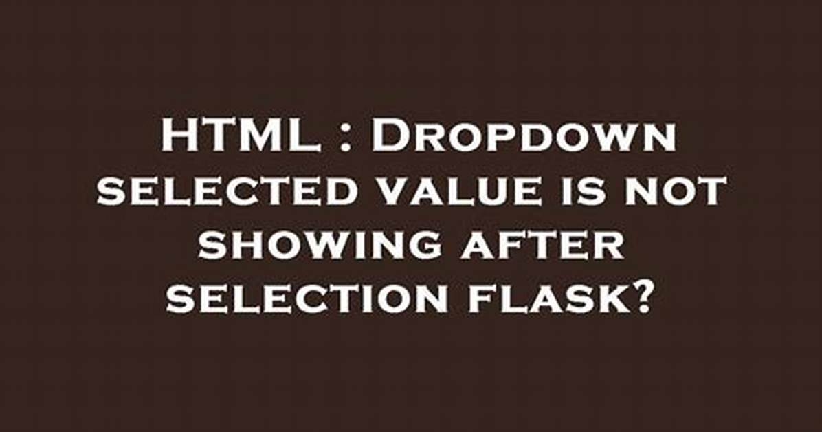 Dropdown Selected Value Not Updating Visually (Html-Select, Javascript)